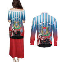 Personalised Free West Papua Couples Matching Puletasi and Long Sleeve Button Shirt One People One Soul Unique Style LT05 - Polynesian Pride