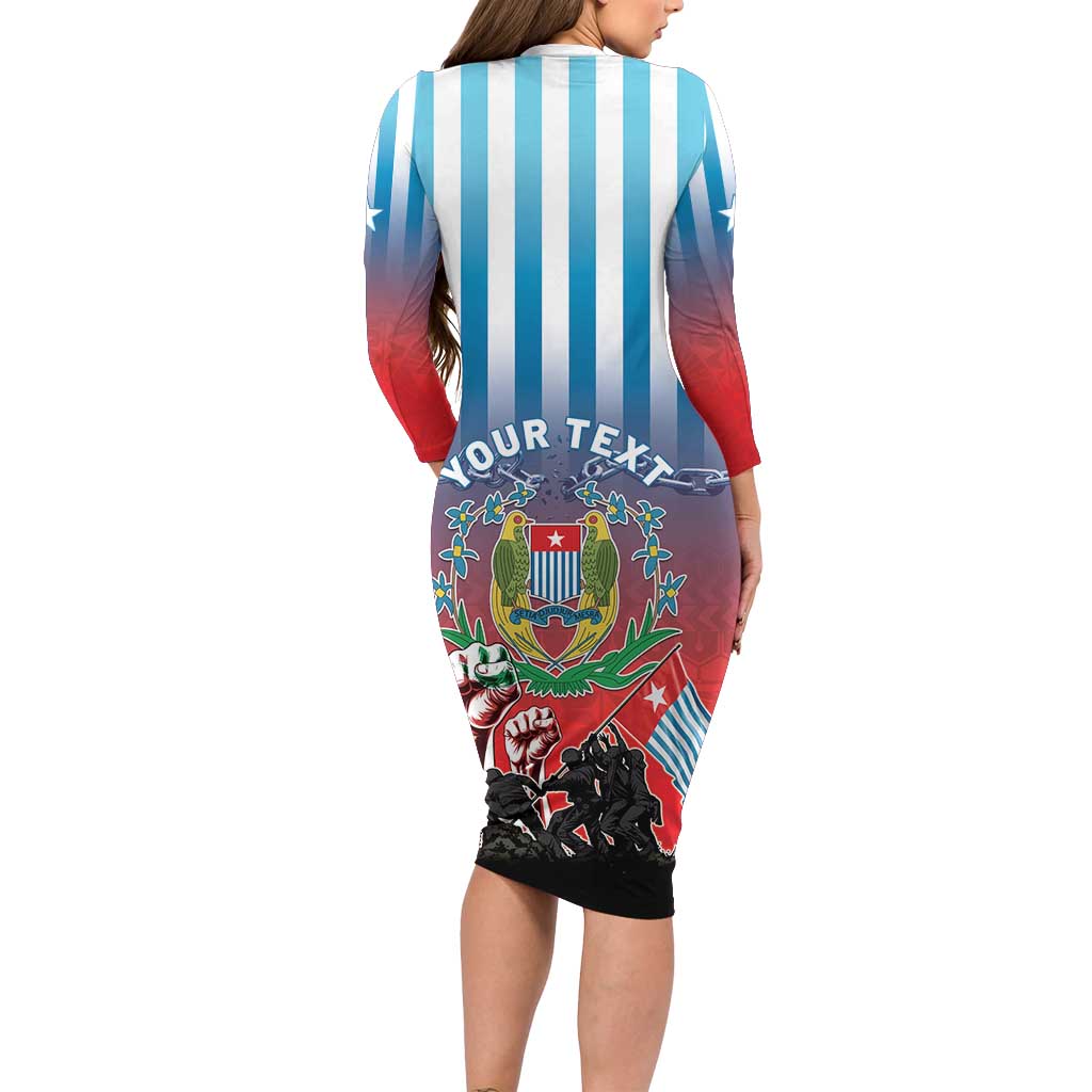 Personalised Free West Papua Family Matching Long Sleeve Bodycon Dress and Hawaiian Shirt One People One Soul Unique Style LT05 - Polynesian Pride