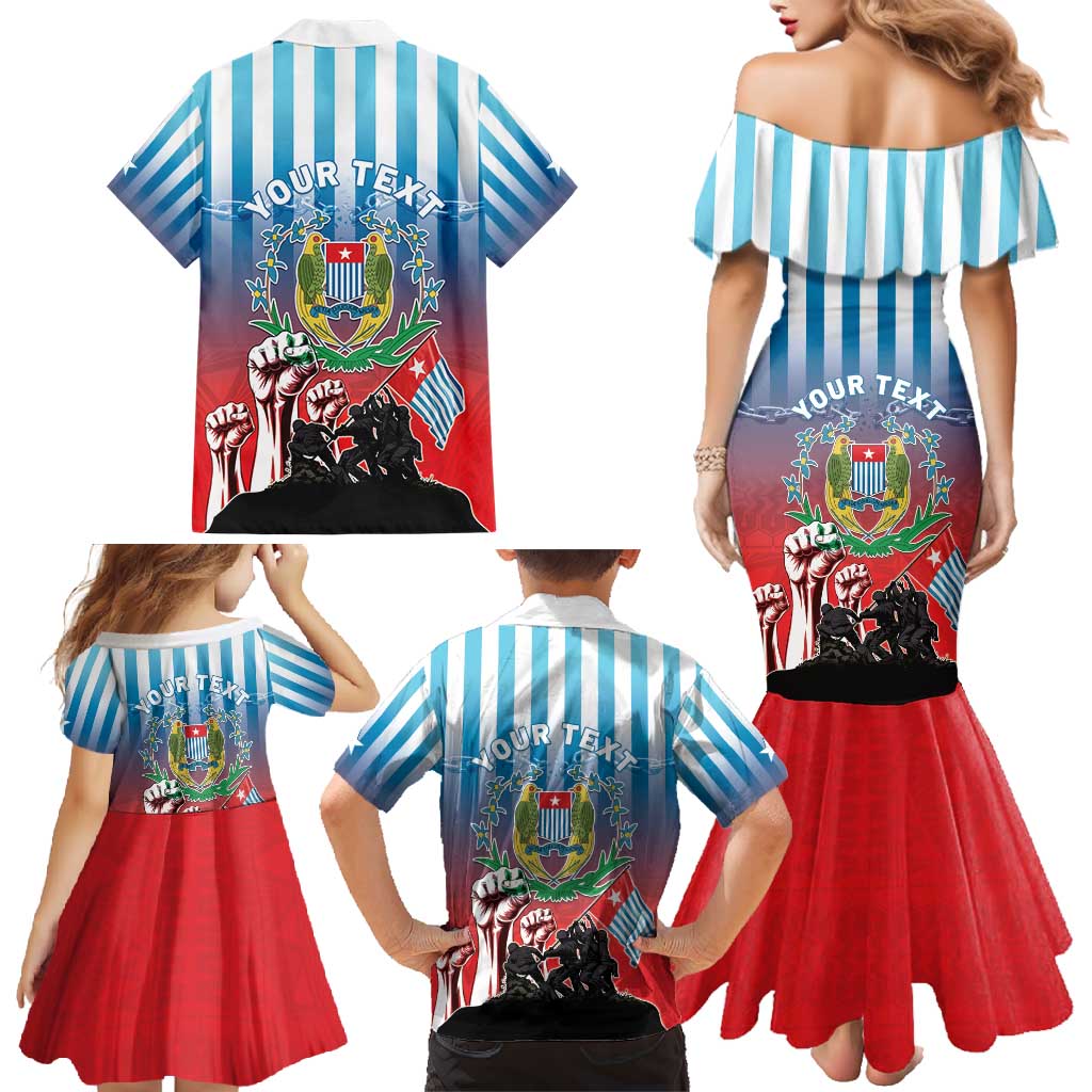 Personalised Free West Papua Family Matching Mermaid Dress and Hawaiian Shirt One People One Soul Unique Style LT05 - Polynesian Pride