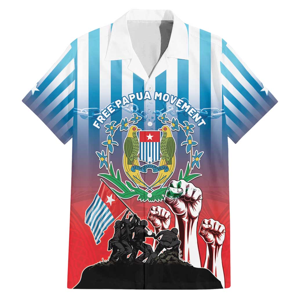 Personalised Free West Papua Family Matching Mermaid Dress and Hawaiian Shirt One People One Soul Unique Style LT05 Dad's Shirt - Short Sleeve Blue - Polynesian Pride