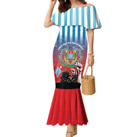 Personalised Free West Papua Family Matching Mermaid Dress and Hawaiian Shirt One People One Soul Unique Style LT05 Mom's Dress Blue - Polynesian Pride