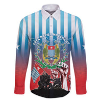Personalised Free West Papua Family Matching Short Sleeve Bodycon Dress and Hawaiian Shirt One People One Soul Unique Style LT05 Dad's Shirt - Long Sleeve Blue - Polynesian Pride
