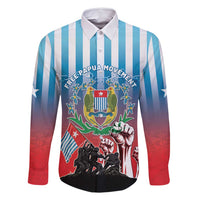 Personalised Free West Papua Family Matching Tank Maxi Dress and Hawaiian Shirt One People One Soul Unique Style LT05 Dad's Shirt - Long Sleeve Blue - Polynesian Pride