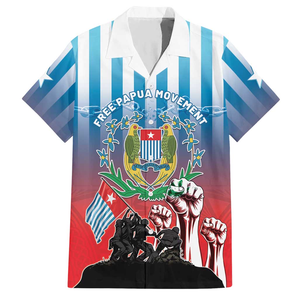 Personalised Free West Papua Hawaiian Shirt One People One Soul Unique Style LT05 Blue - Polynesian Pride
