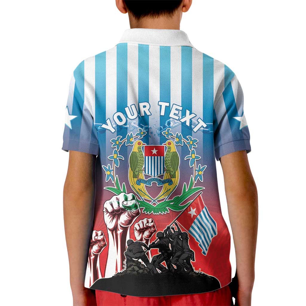Personalised Free West Papua Kid Polo Shirt One People One Soul Unique Style LT05 - Polynesian Pride