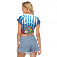 Personalised Free West Papua Raglan Cropped T Shirt One People One Soul Unique Style LT05 - Polynesian Pride