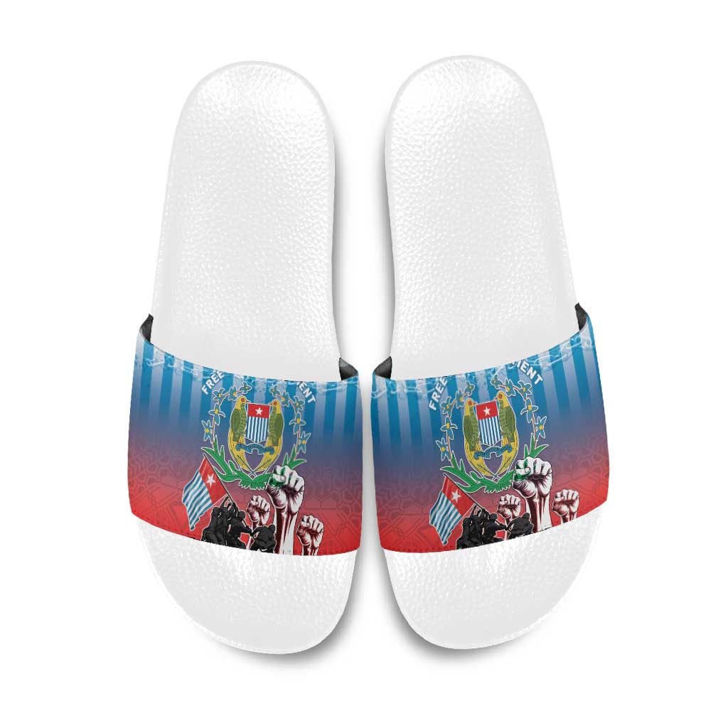 Free West Papua Slide Sandals One People One Soul Unique Style - Polynesian Pride