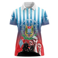 Personalised Free West Papua Women Polo Shirt One People One Soul Unique Style LT05 Female Blue - Polynesian Pride