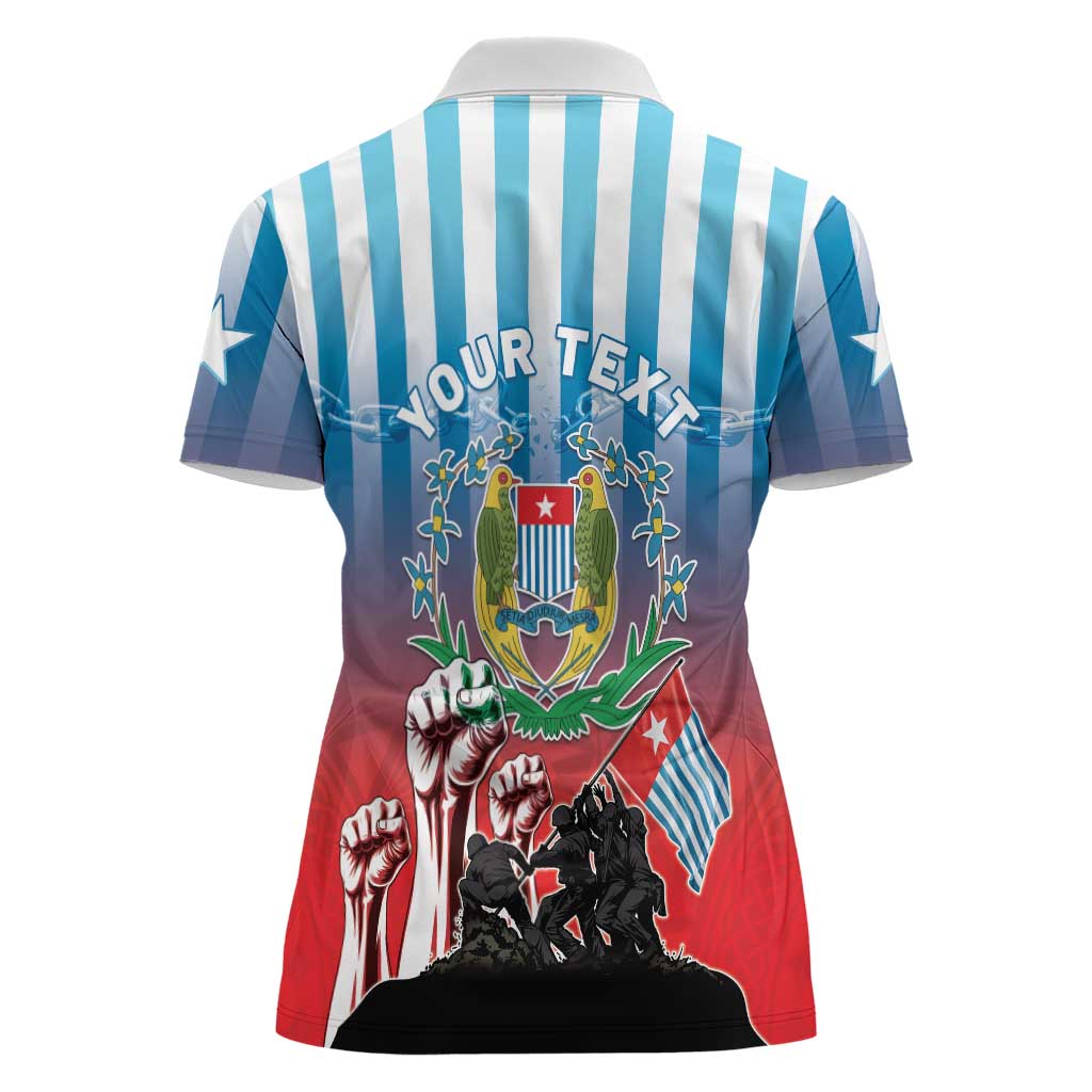 Personalised Free West Papua Women Polo Shirt One People One Soul Unique Style LT05 - Polynesian Pride