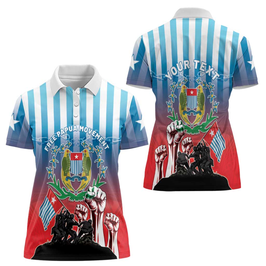 Personalised Free West Papua Women Polo Shirt One People One Soul Unique Style LT05 - Polynesian Pride
