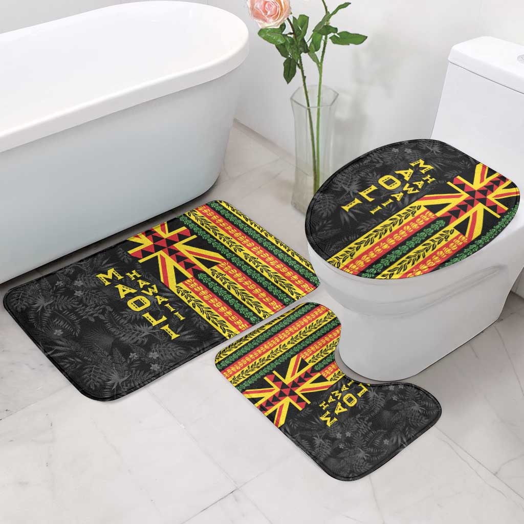 Hawaii Maoli Spirit Bathroom Set Kakau Pattern With Flower Lei LT05 - Polynesian Pride