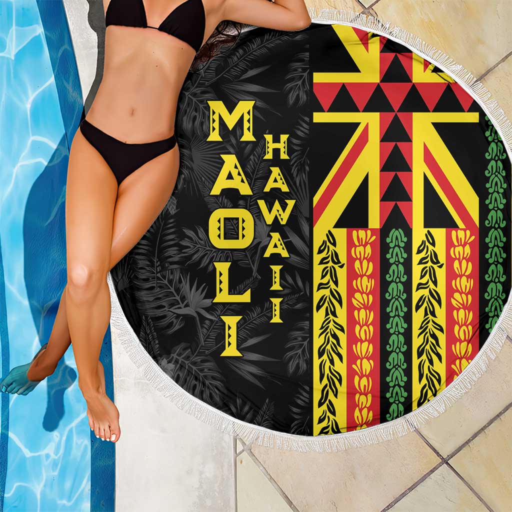 Hawaii Maoli Spirit Beach Blanket Kakau Pattern With Flower Lei LT05 - Polynesian Pride