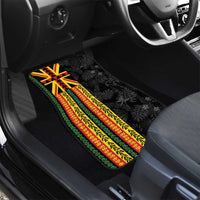 Hawaii Maoli Spirit Car Mats Kakau Pattern With Flower Lei LT05 - Polynesian Pride