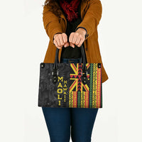 Hawaii Maoli Spirit Leather Bag Kakau Pattern With Flower Lei - Polynesian Pride