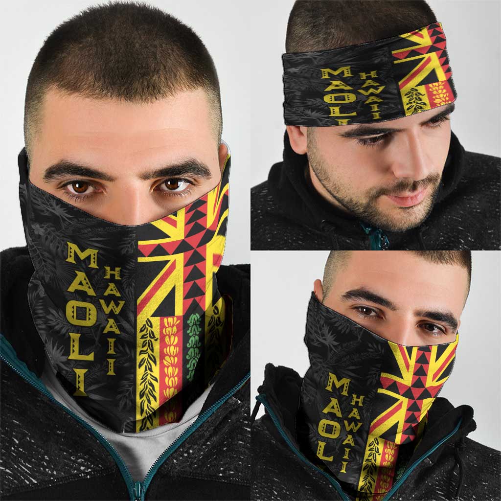 Hawaii Maoli Spirit Neck Gaiter Kakau Pattern With Flower Lei - Polynesian Pride