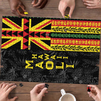 Hawaii Maoli Spirit Puzzle Kakau Pattern With Flower Lei - Polynesian Pride