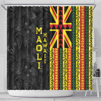 Hawaii Maoli Spirit Shower Curtain Kakau Pattern With Flower Lei LT05 - Polynesian Pride