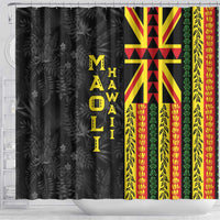 Hawaii Maoli Spirit Shower Curtain Kakau Pattern With Flower Lei LT05 - Polynesian Pride
