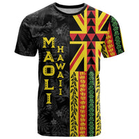 Hawaii Maoli Spirit T Shirt Kakau Pattern With Flower Lei - Polynesian Pride