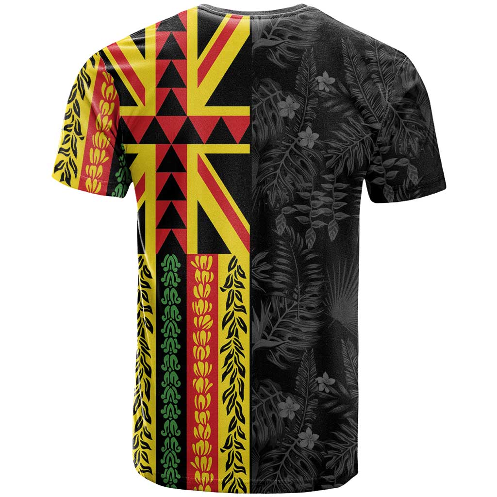Hawaii Maoli Spirit T Shirt Kakau Pattern With Flower Lei - Polynesian Pride