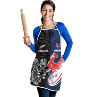 France And New Zealand Rugby Apron Les Bleus Rooster With Maori Tiki LT05 - Polynesian Pride