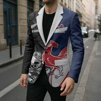 France And New Zealand Rugby Custom Blazer Les Bleus Rooster With Maori Tiki LT05 - Polynesian Pride