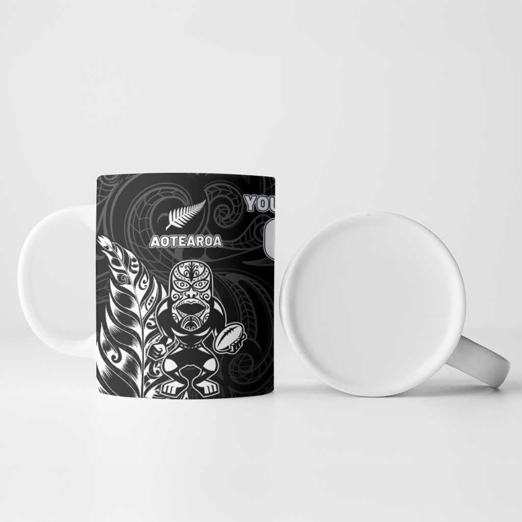 France And New Zealand Rugby Custom Ceramic Mug Les Bleus Rooster With Maori Tiki - Polynesian Pride