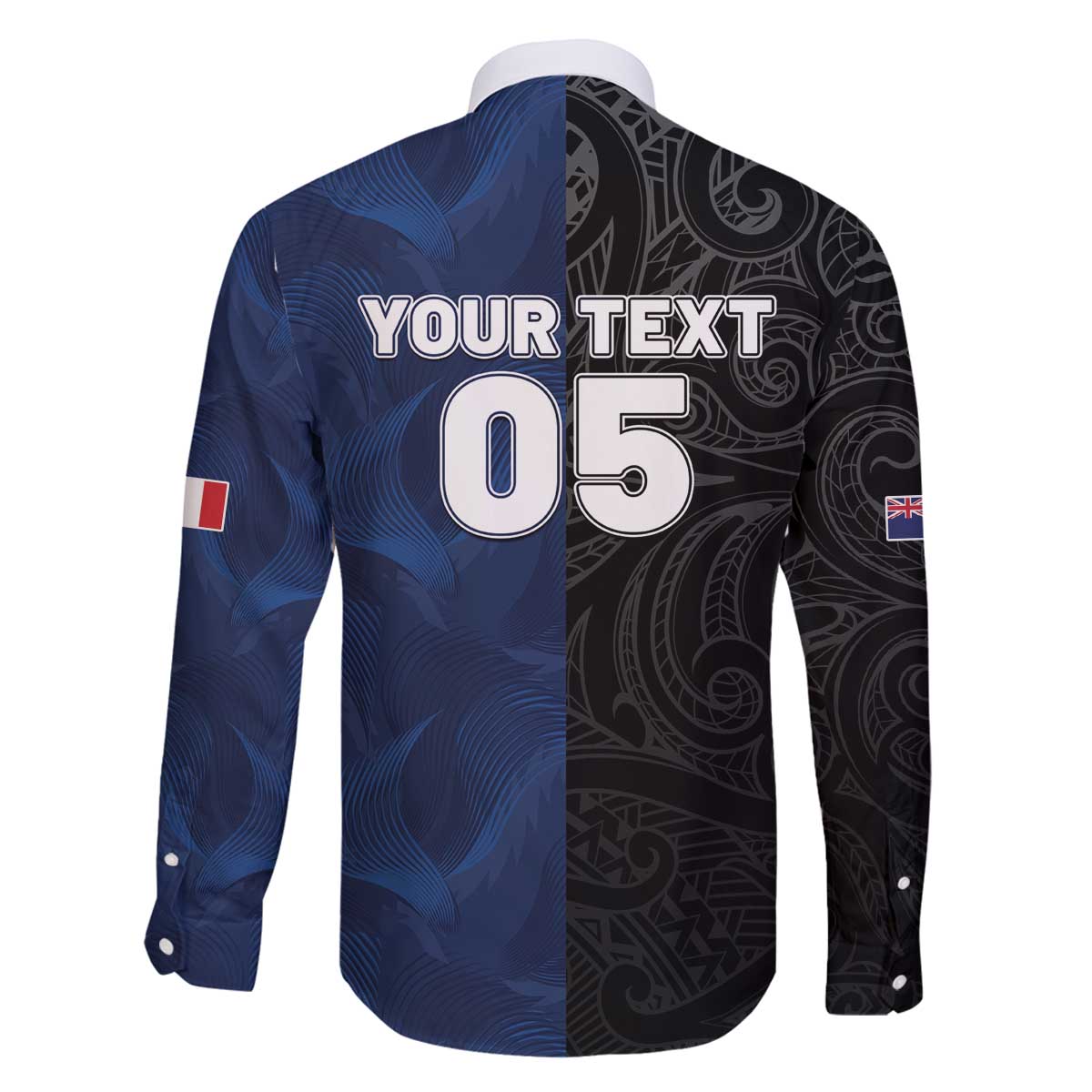 France And New Zealand Rugby Custom Family Matching Off The Shoulder Long Sleeve Dress and Hawaiian Shirt Les Bleus Rooster With Maori Tiki LT05 - Polynesian Pride