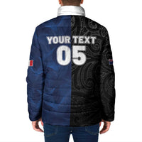 France And New Zealand Rugby Custom Padded Jacket Les Bleus Rooster With Maori Tiki LT05 - Polynesian Pride