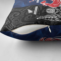 France And New Zealand Rugby Pillow Cover Les Bleus Rooster With Maori Tiki LT05 - Polynesian Pride