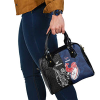 France And New Zealand Rugby Shoulder Handbag Les Bleus Rooster With Maori Tiki LT05 - Polynesian Pride