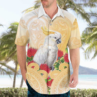 New Zealand Aotearoa Cockatoo Hawaiian Shirt Maori Pattern With Pohutukawa Flowers LT05 - Polynesian Pride