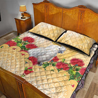 New Zealand Aotearoa Cockatoo Quilt Bed Set Maori Pattern With Pohutukawa Flowers