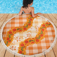 Orange Hawaii Palaka Beach Blanket Hawaiian Ilima Lei