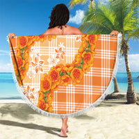 Orange Hawaii Palaka Beach Blanket Hawaiian Ilima Lei