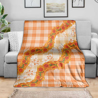 Orange Hawaii Palaka Blanket Hawaiian Ilima Lei
