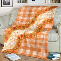 Orange Hawaii Palaka Blanket Hawaiian Ilima Lei