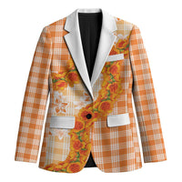Orange Hawaii Palaka Blazer Hawaiian Ilima Lei