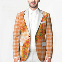Orange Hawaii Palaka Blazer Hawaiian Ilima Lei