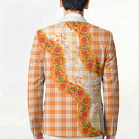 Orange Hawaii Palaka Blazer Hawaiian Ilima Lei