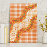 Orange Hawaii Palaka Canvas Wall Art Hawaiian Ilima Lei
