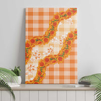Orange Hawaii Palaka Canvas Wall Art Hawaiian Ilima Lei