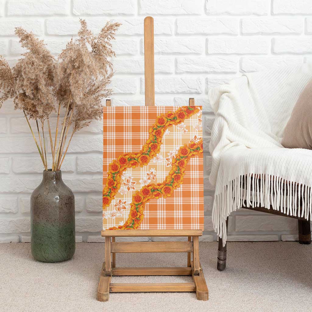 Orange Hawaii Palaka Canvas Wall Art Hawaiian Ilima Lei