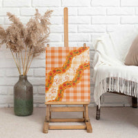 Orange Hawaii Palaka Canvas Wall Art Hawaiian Ilima Lei