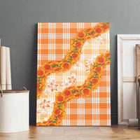 Orange Hawaii Palaka Canvas Wall Art Hawaiian Ilima Lei