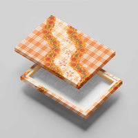Orange Hawaii Palaka Canvas Wall Art Hawaiian Ilima Lei