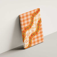 Orange Hawaii Palaka Canvas Wall Art Hawaiian Ilima Lei
