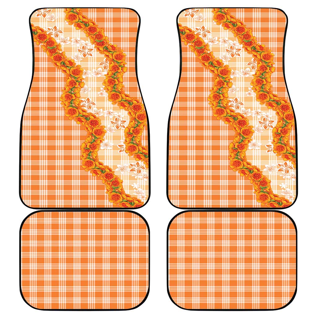 Orange Hawaii Palaka Car Mats Hawaiian Ilima Lei