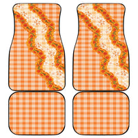 Orange Hawaii Palaka Car Mats Hawaiian Ilima Lei