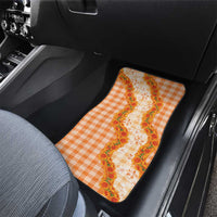 Orange Hawaii Palaka Car Mats Hawaiian Ilima Lei
